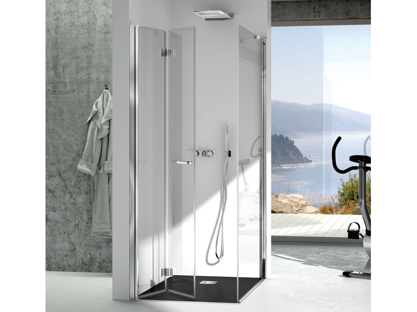 Алюминиевая и стеклянная угловая душевая кабина с раздвижной дверью CSA Box Doccia Gioia ARCH-00055037 - Вид №1