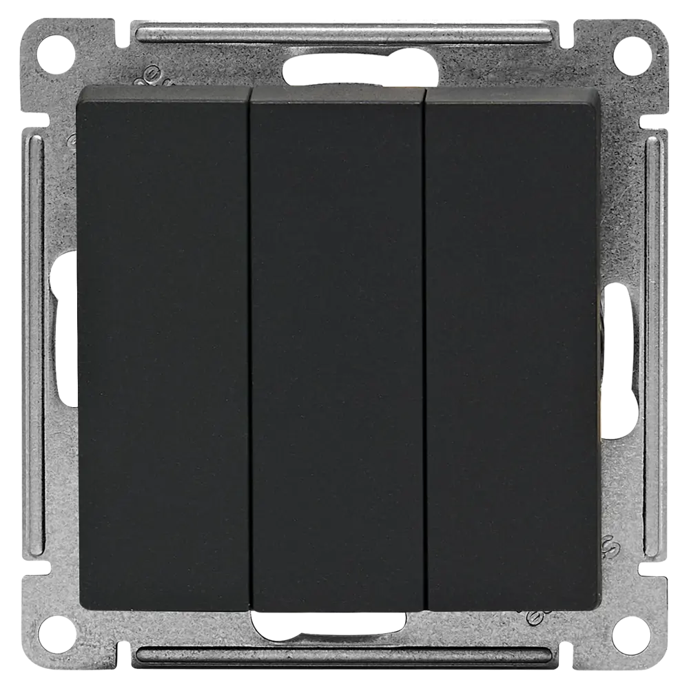 Выключатель встраиваемый Systeme Electric AtlasDesign 3 клавиши цвет базальт STLM-2126537