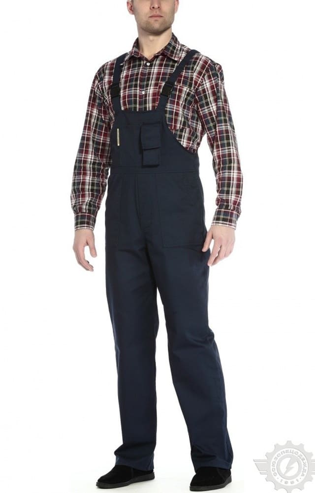 65642 Полукомбинезон "Эксперт-2" темно-синий  Летняя спецодежда  размер 64-66/170-176  - Вид №2