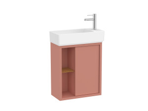 Деревянный подвесной умывальник с дверцами