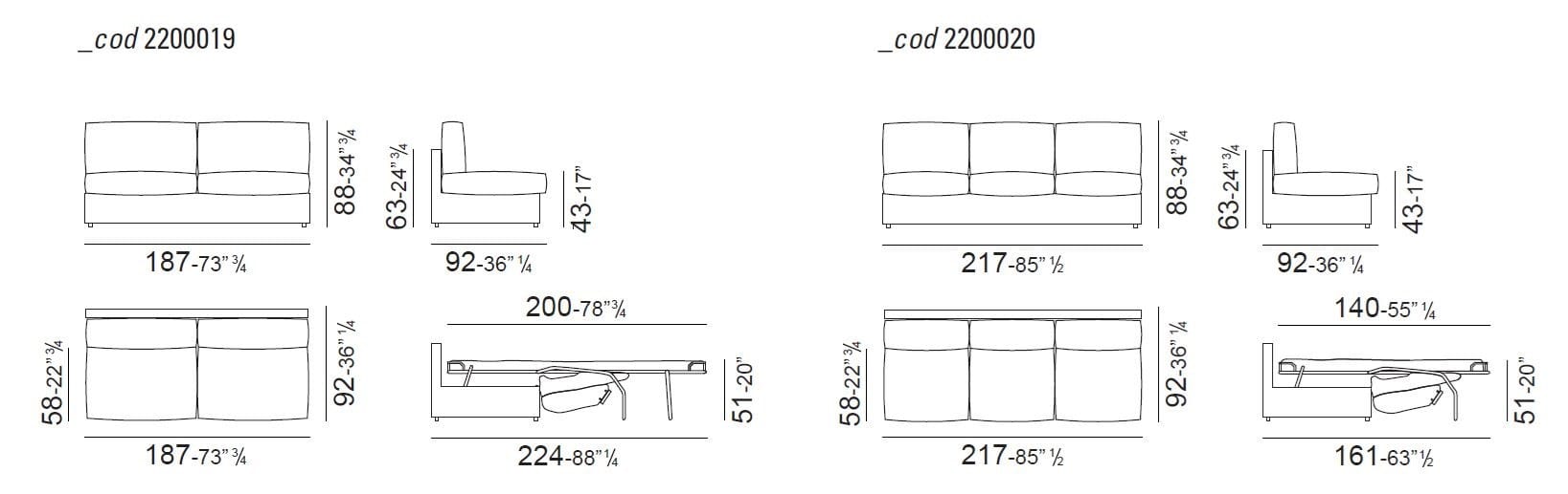 Диван-кровать из ткани или кожи Vibieffe 2020 SQUADROLETTO ARCH-00064920 - Вид №7