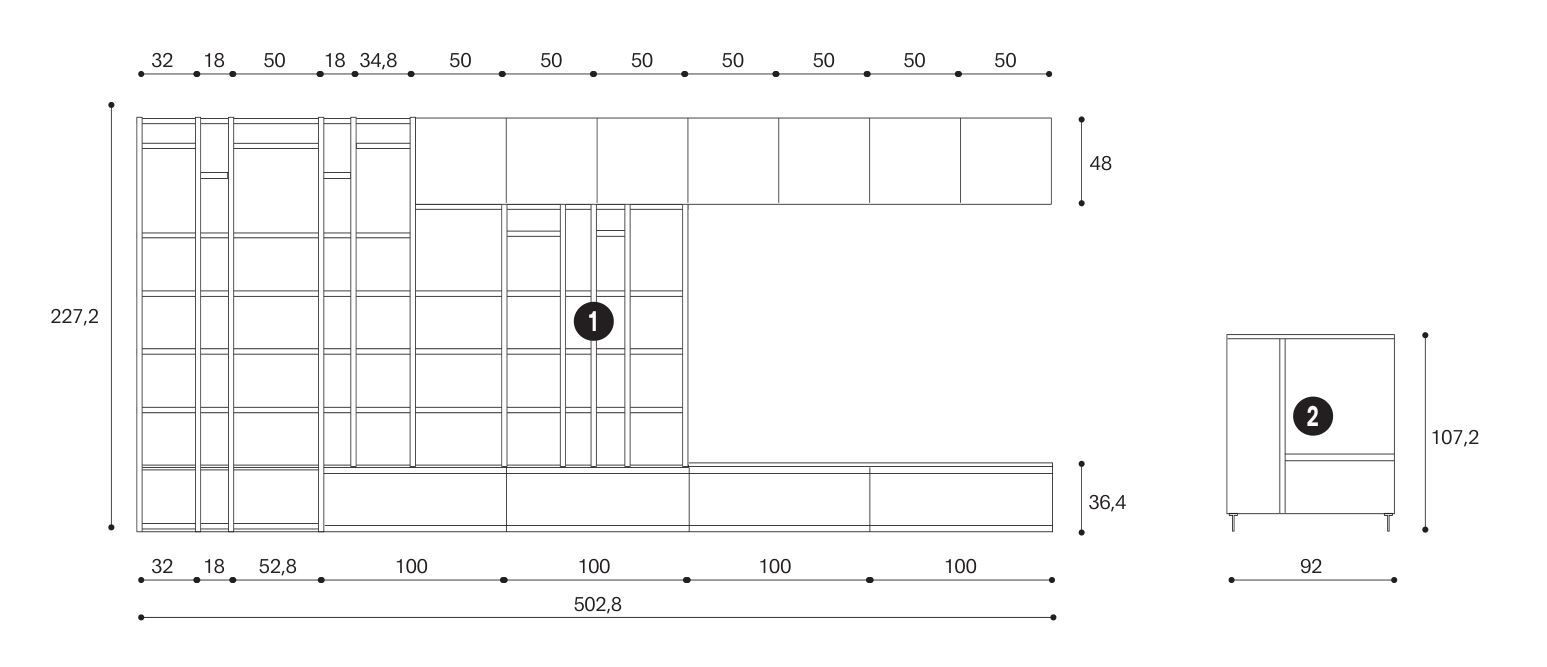 Оборудованная стена Giessegi день за днем ARCH-00094643 - Вид №4