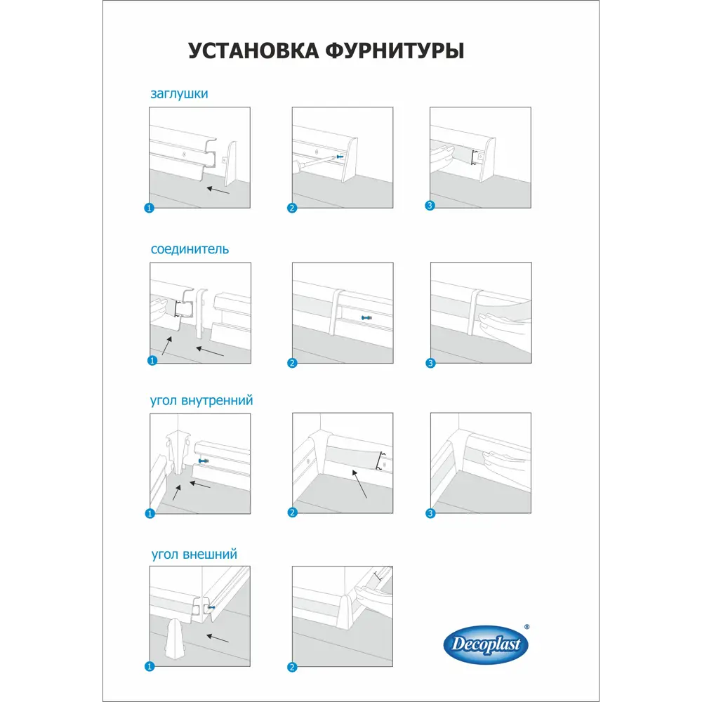 Соединитель для плинтуса «Белый», высота 58 мм, 2 шт Santreyd STLM-2143782 - Вид №2