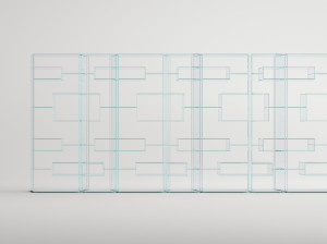 Модульный книжный шкаф из закаленного стекла