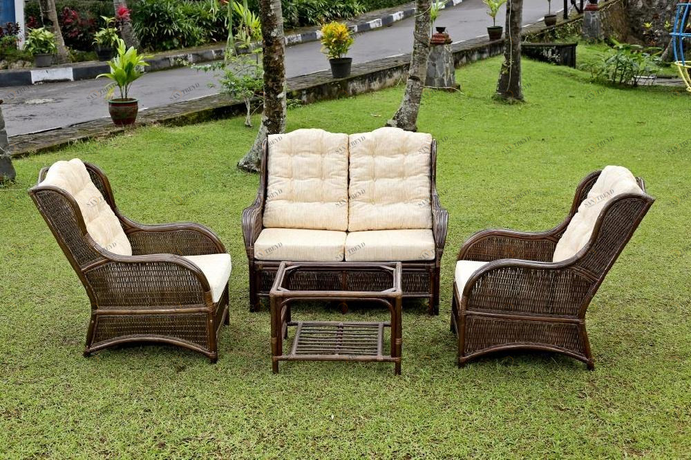 Мебель из ротанга садовая, столик и кресла на 4 персоны "Tax" ЭКО ДИЗАЙН CLASSIC RATTAN 129536 Бежевый;коричневый 
