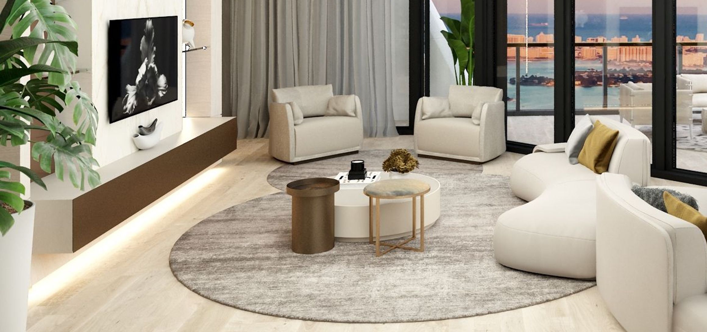 Металлический низкий круглый журнальный столик MORADA Cofre ARCH-00079817