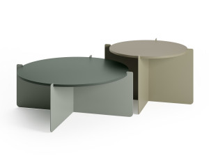 Меламин круглый журнальный столик с металлической основой