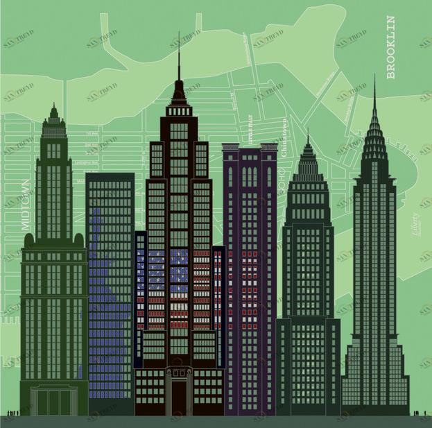 CONCEPTUWALL Каркас из нетканой бумаги New york city sun-id-1455999