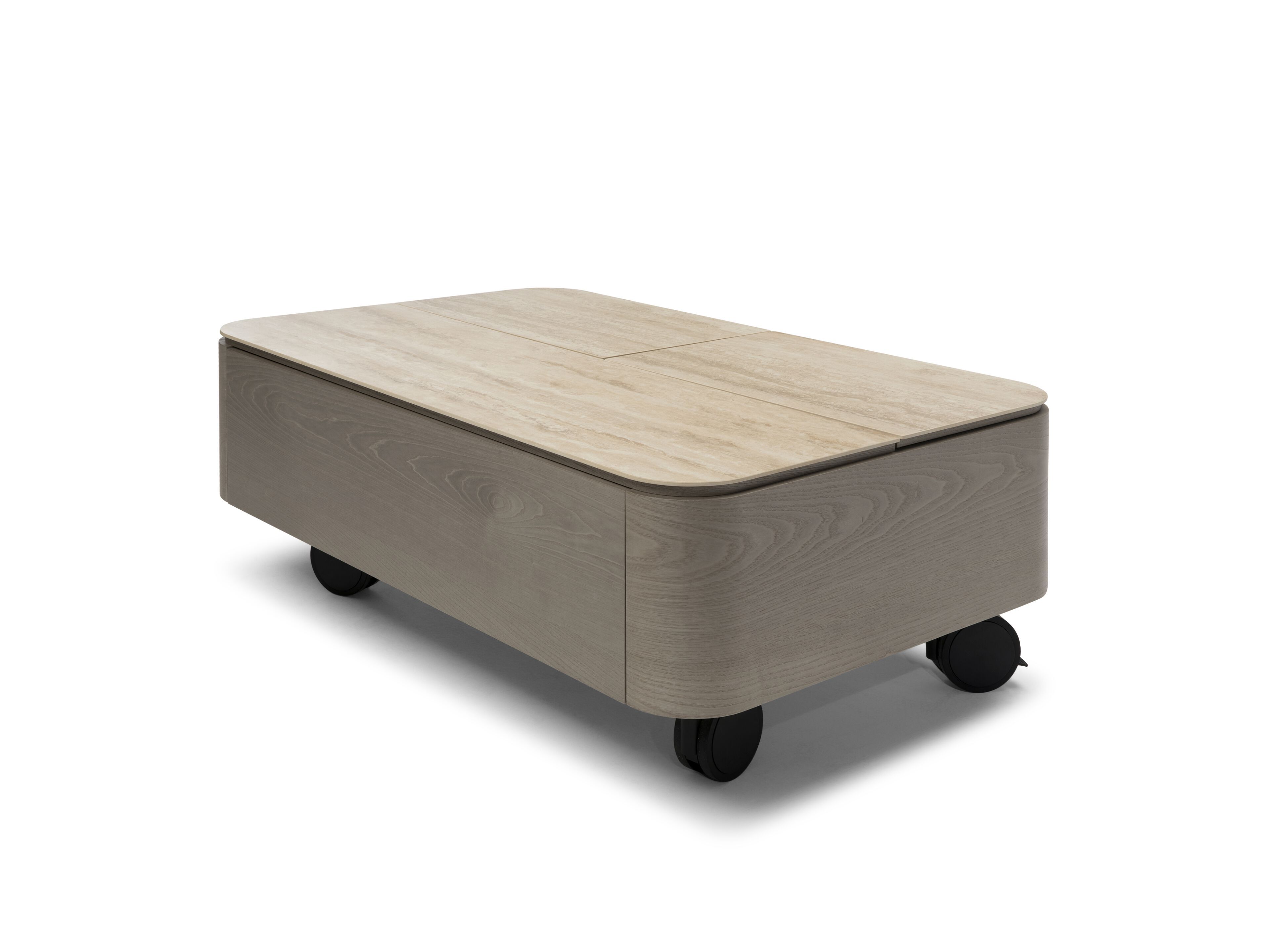 Деревянный журнальный столик с колесами и отсеком для хранения Natuzzi Italia SQUARE ARCH-00091390 - Вид №24