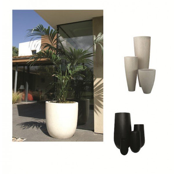 Вазон из искусственного камня 52 см белый "Альма" LE-VILLAGE FLORERO 044740 Серый  - Вид №2