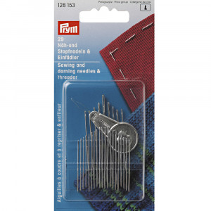 128153 Иглы для шитья ручные набор для шитья, штопки в блистере 29 шт. с нитевдевателем, ассорти PRYM