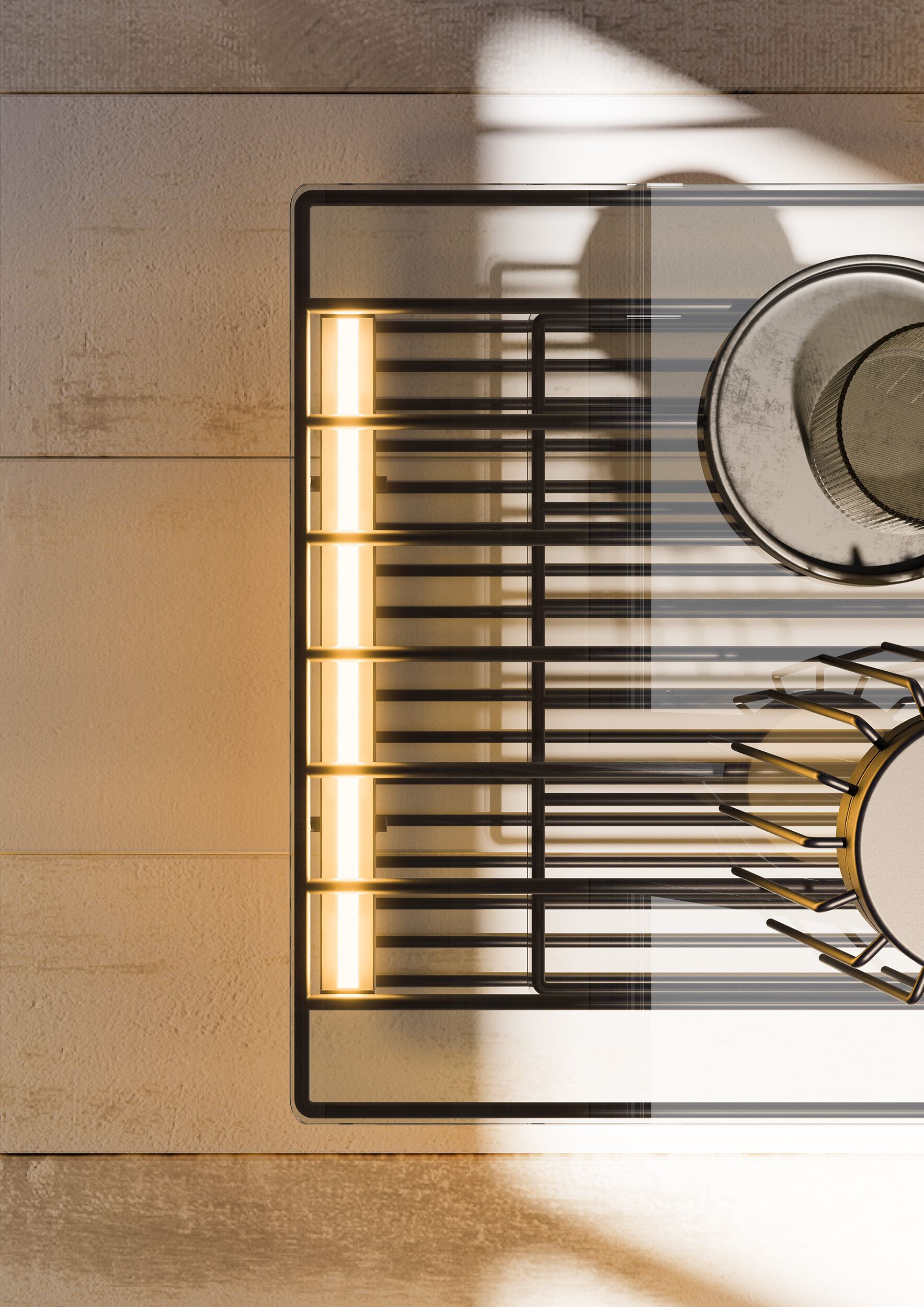 Журнальный столик из железа и стекла Pipedesign COMOLINO ARCH-00140564 - Вид №4