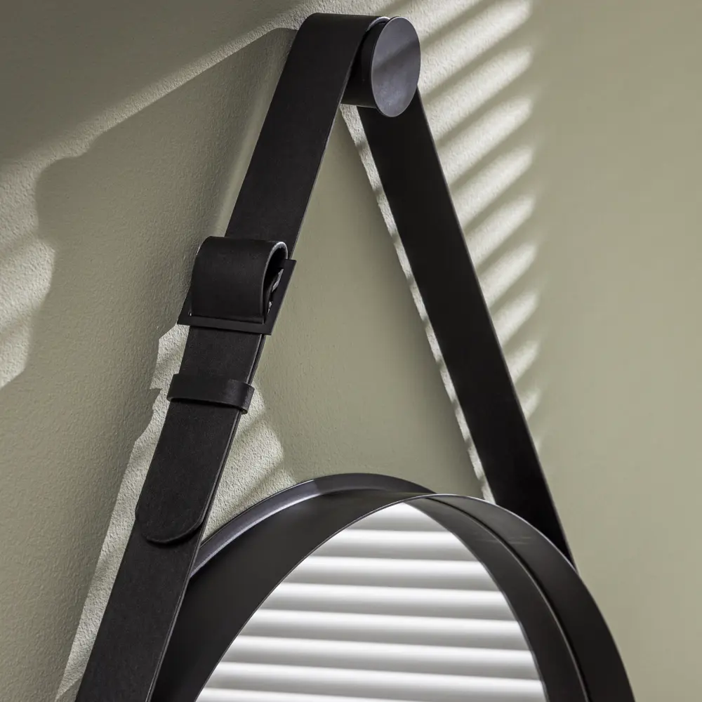 INSPIRE Barbier Black — круглое зеркало с ременной рамой 57 см 86484794 STLM-0833350 - Вид №1