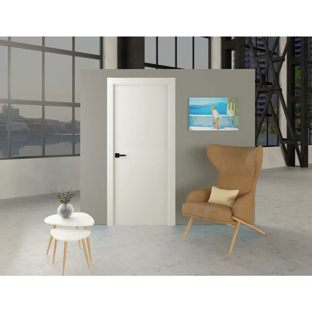 Дверь межкомнатная Ивент 2 глухая эмаль цвет жемчужный 90x200 см BELWOODDOORS STLM-2032300 - Вид №1