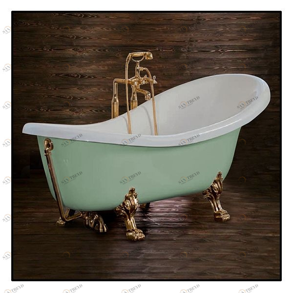 Ванна Akcjum Rectime 170 WR-02-01-Br-A овальная салатовая с золотыми ножками WR0201BRA