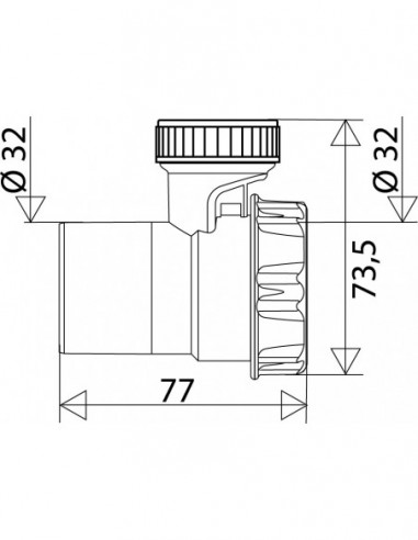 443300 001 00  Клапан противовакуумный и шумоподавляющий для сифона, Д. 32 мм, белый пластик Valentin Белый  - Вид №3