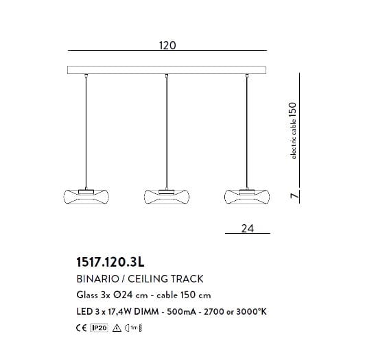 Стеклянный светодиодный подвесной светильник Cangini & Tucci ARCH-00009858 - Вид №2