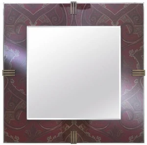 ETRO Home Interiors Квадратное настенное зеркало в рамке из стекла и ткани  E.ren.511.a