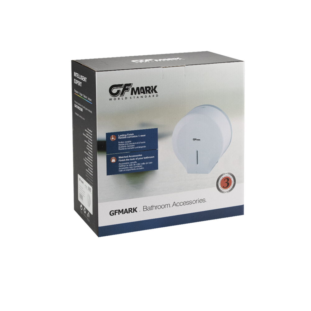 GFmark - Диспенсер для туалетной бумаги - барабан, пластиковый, БЕЛЫЙ, с глазком, с ключом, код: 925  - Вид №5