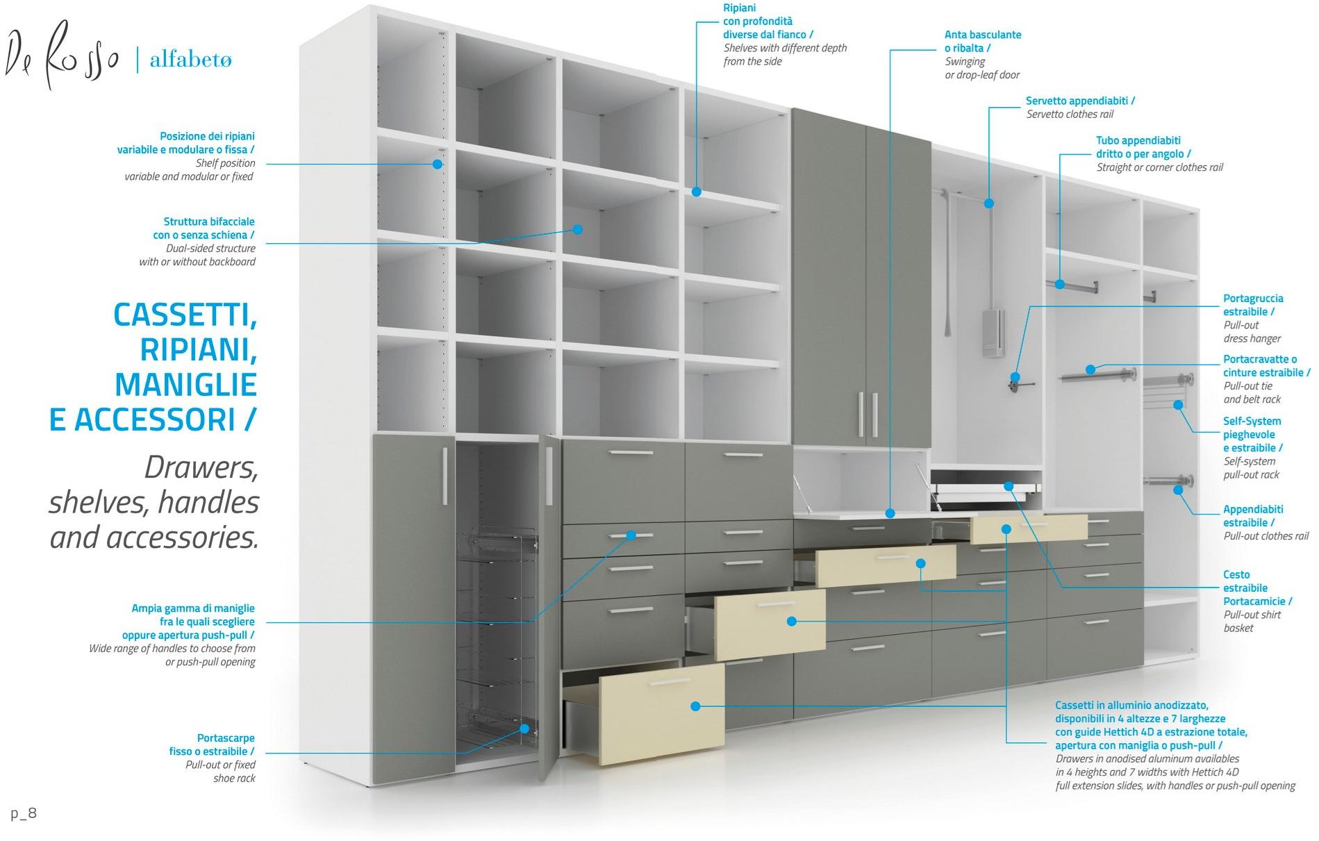 De Rosso Шкаф-купе с распашными дверцами из нпл Alfabeto sun-id-1363044 - Вид №19