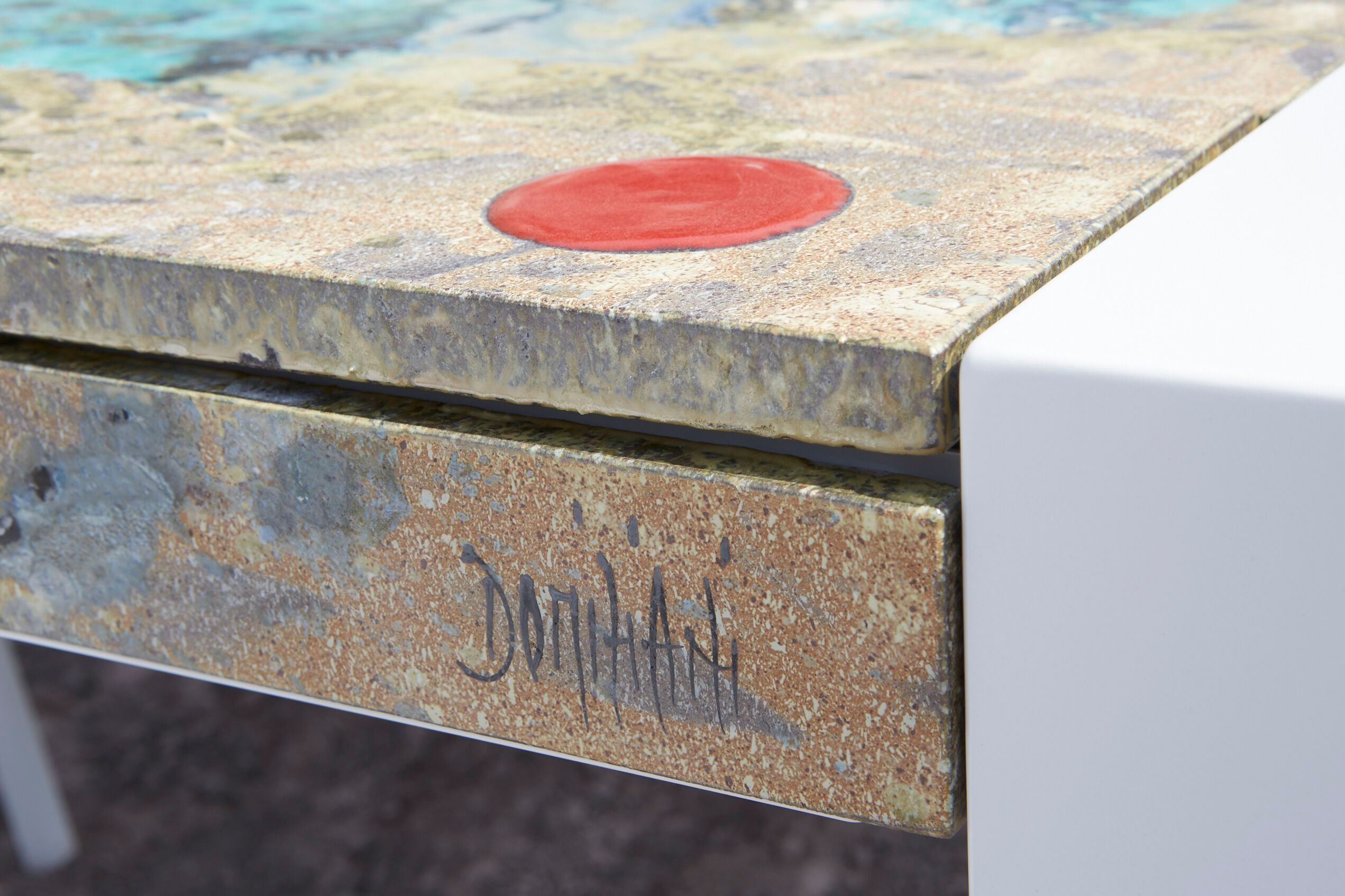 Прямоугольный стол из фаянса и нержавеющей стали DOMIZIANI современный ARCH-00046708 - Вид №1