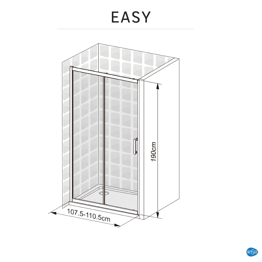 Комплект стекол для раздвижной душевой двери Sensea Easy 110 см прозрачное стекло, цвет профиля на выбор 85868668 STLM-2100042 - Вид №25