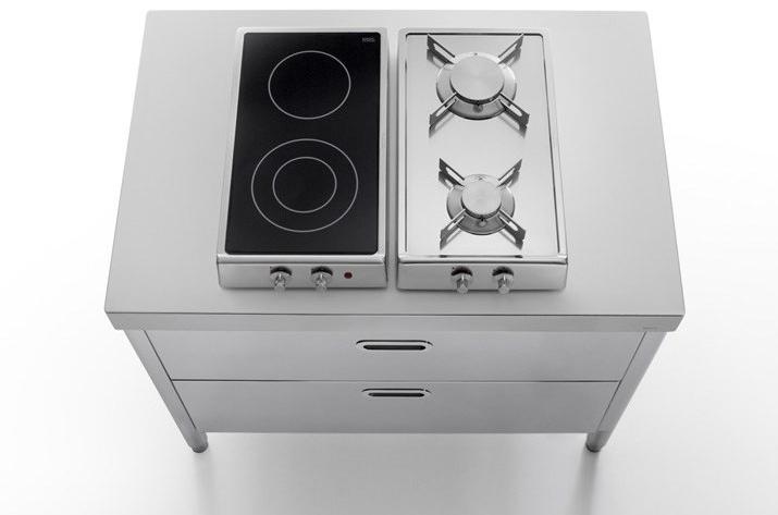 ALPES-INOX Отдельностоящий кухонный модуль из нержавеющей стали для варочной панели Liberi in cucina sun-id-1354322 - Вид №1