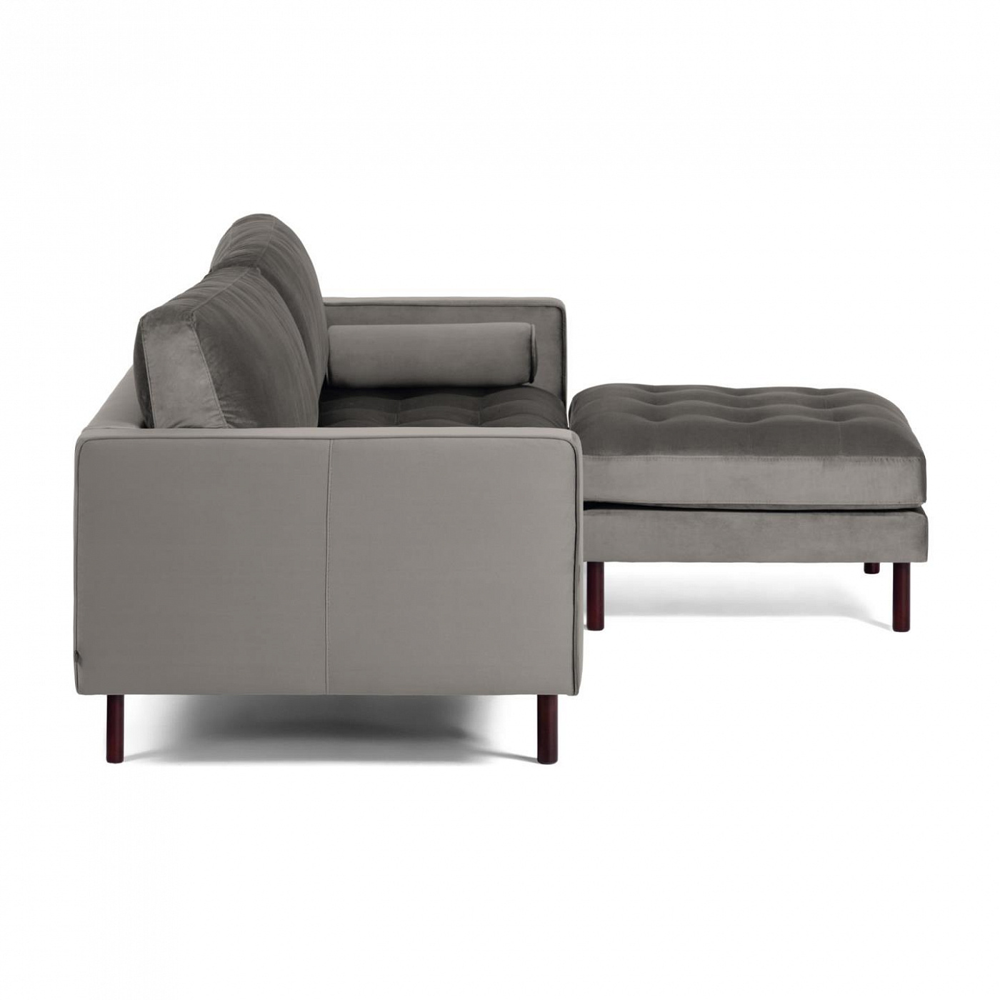 088099 BOGART Диван 3-местный темно-серый бархат с пуфом 222 cm La Forma Debra - Вид №7