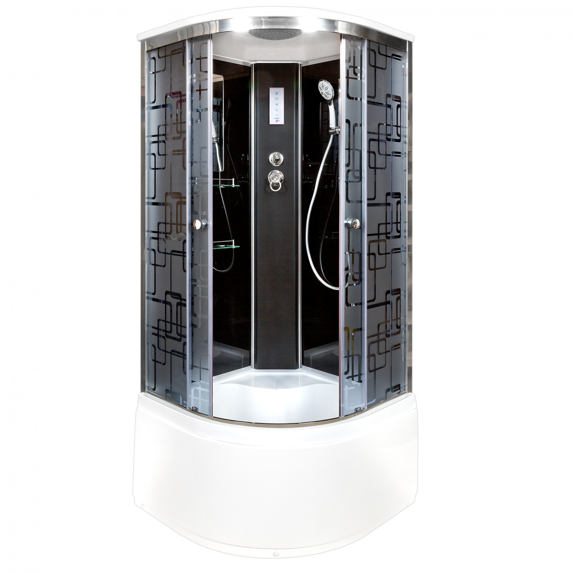 ЕМ1511 R LED Душевая кабина DETO Серия EM BМ4590 с электрикой BLACK