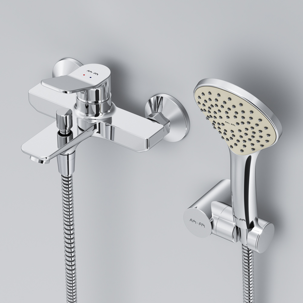 F85A10000 смеситель для ванны и душа излив 164 мм хром шт AM.PM X-Joy  - Вид №2