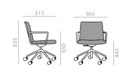 Офисное кресло с регулируемой высотой и колесами с 5 спицами Andreu World Flex Executive ARCH-00091468 - Вид №2