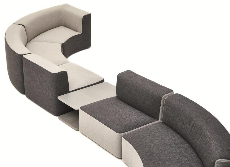 Varaschin Изогнутый модульный садовый диван из ткани Belt 221 - Вид №9
