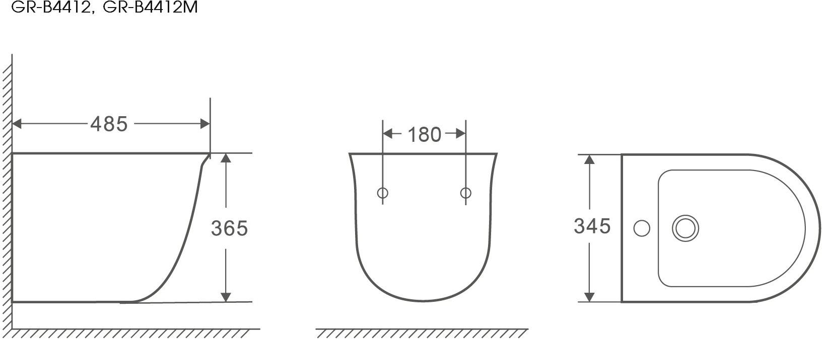 GR-B4412 Биде подвесное  Grossman  - Вид №2