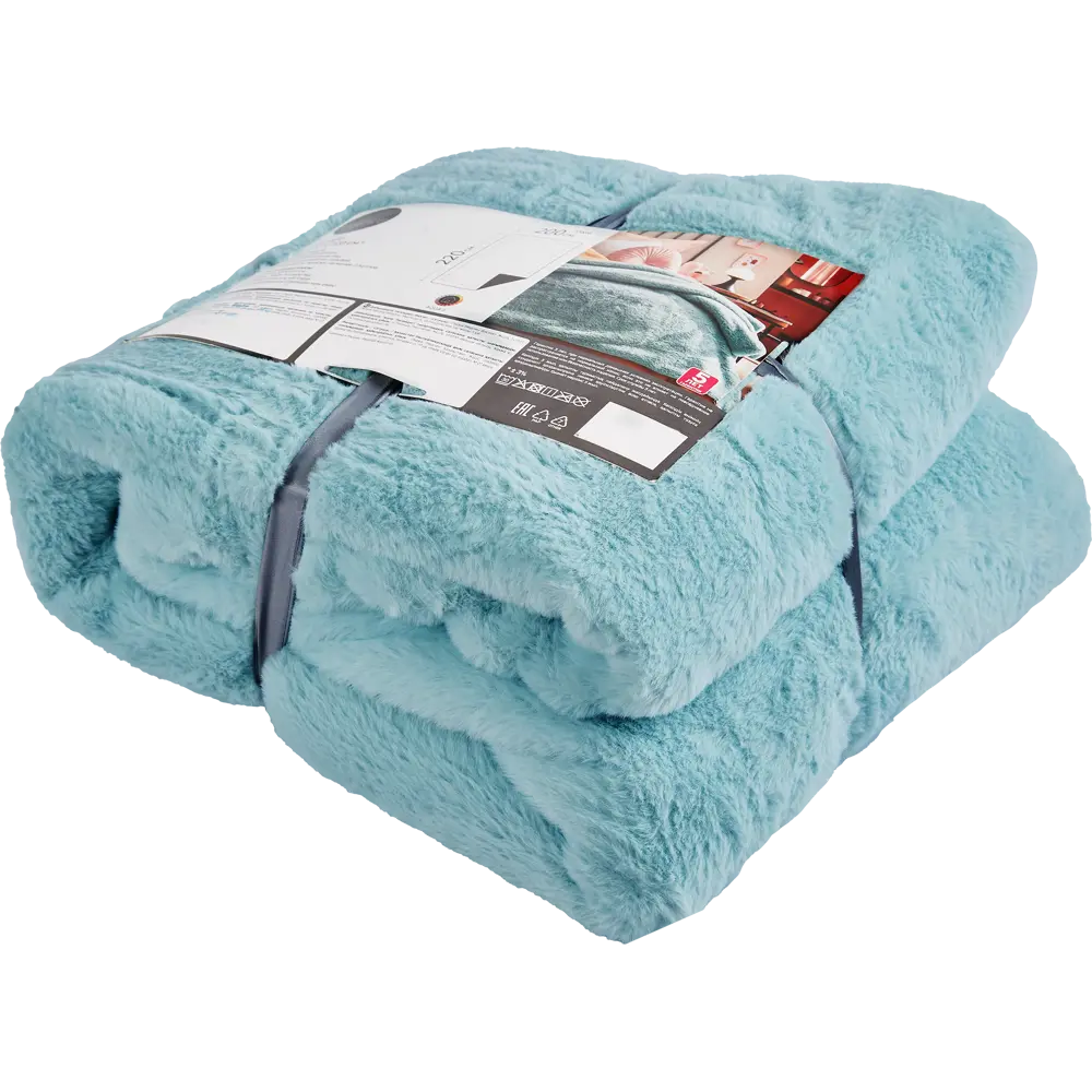 INSPIRE Плед Enalie Aqua 5: уютный велсофт небесного оттенка 84882377 STLM-0056961 - Вид №2