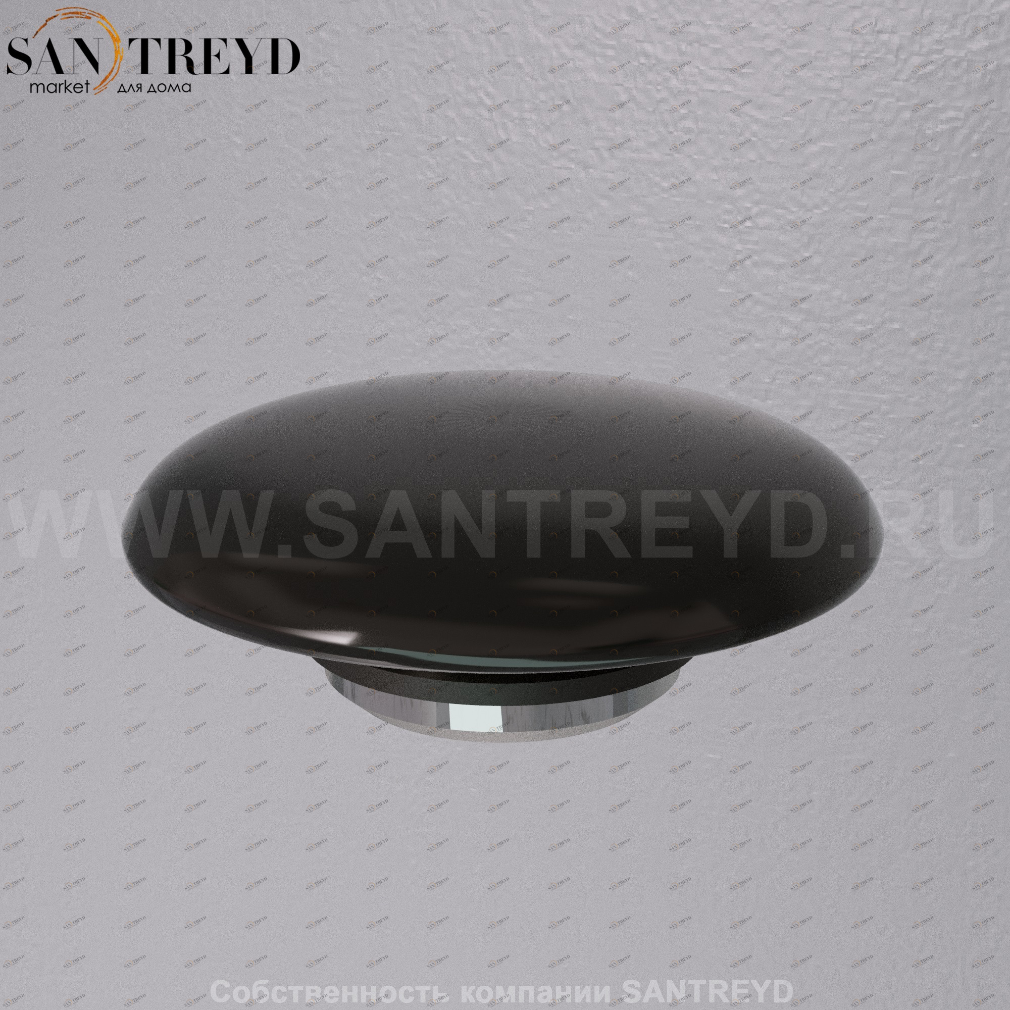 A038VX.104 Донный клапан с керамической накладкой с функцией Click-clack A. e. T. Italia RICAMBI  Черный глянцевый AeT ITALIA