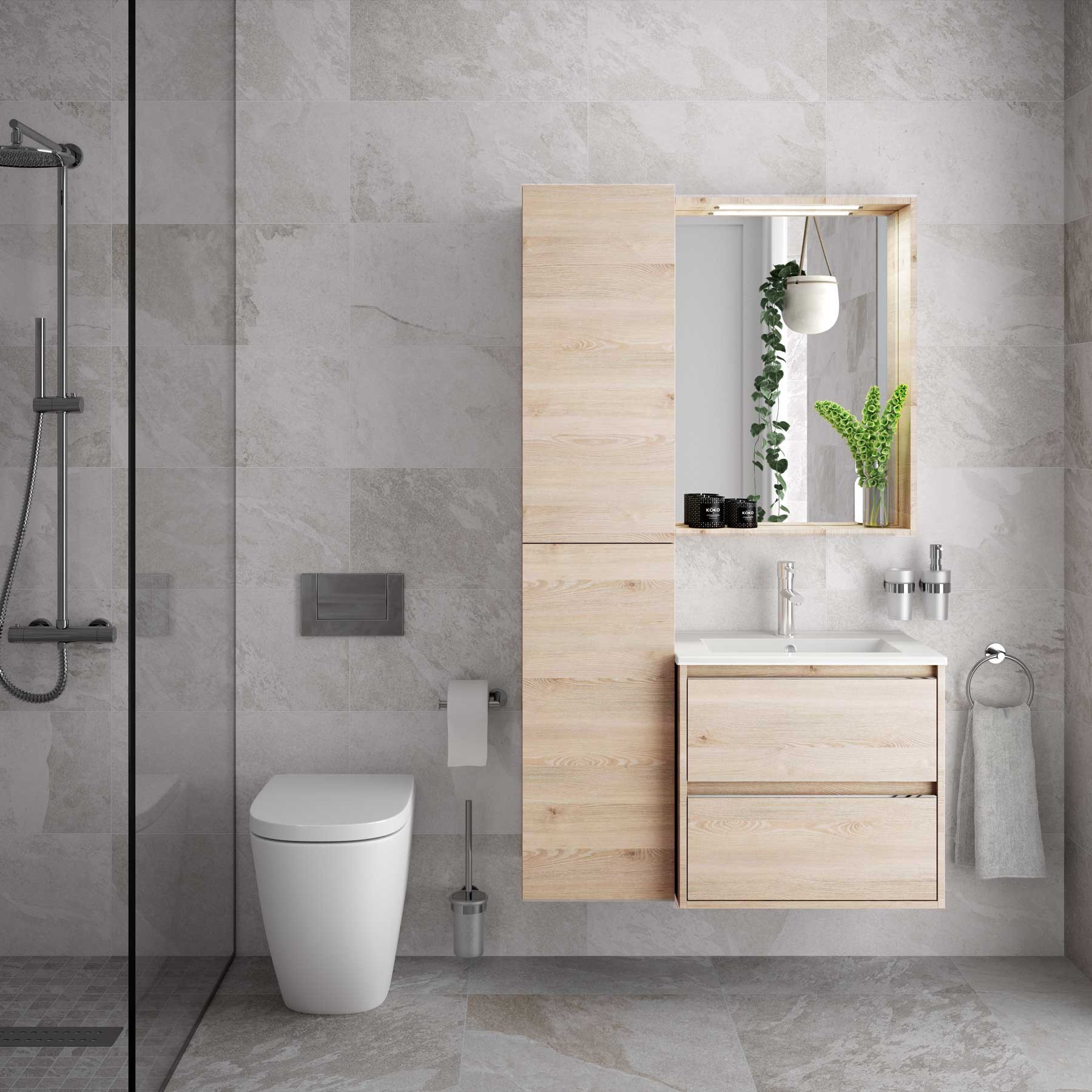 23272 SALGAR Мебель для умывальника S40 500 2 ящика NATURAL 497 x 556 x 385 мм Естественный  - Вид №2