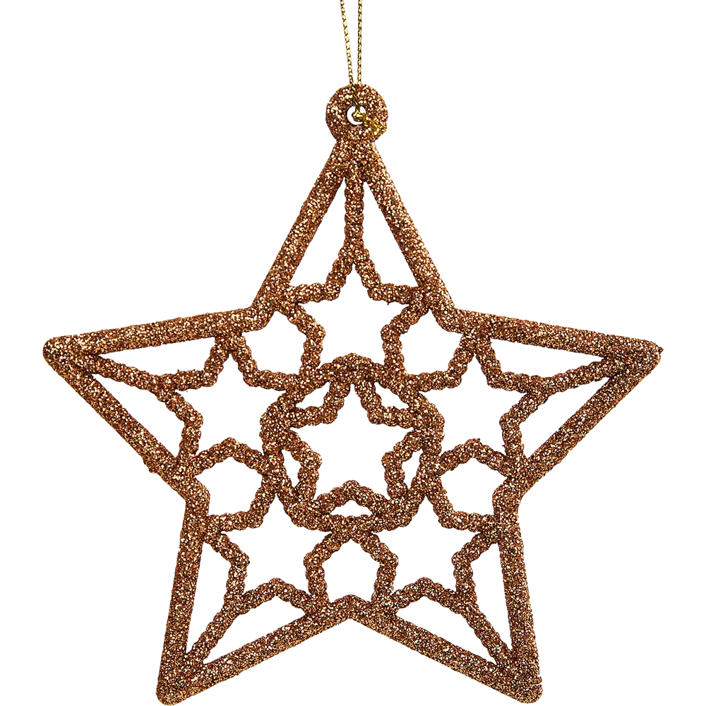 87036507 Елочная игрушка Звезда 13x12 цвет коричневый STLM-0958743 Santreyd  - Вид №1