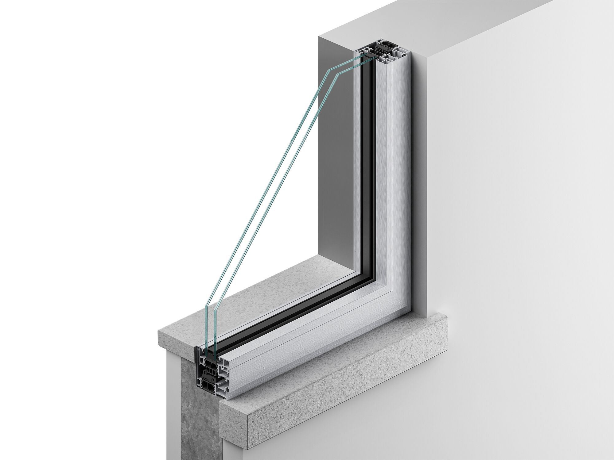 Алюминиевое окно с утопленной рамой Tecnoplast Sistema A75 AD ARCH-00093395