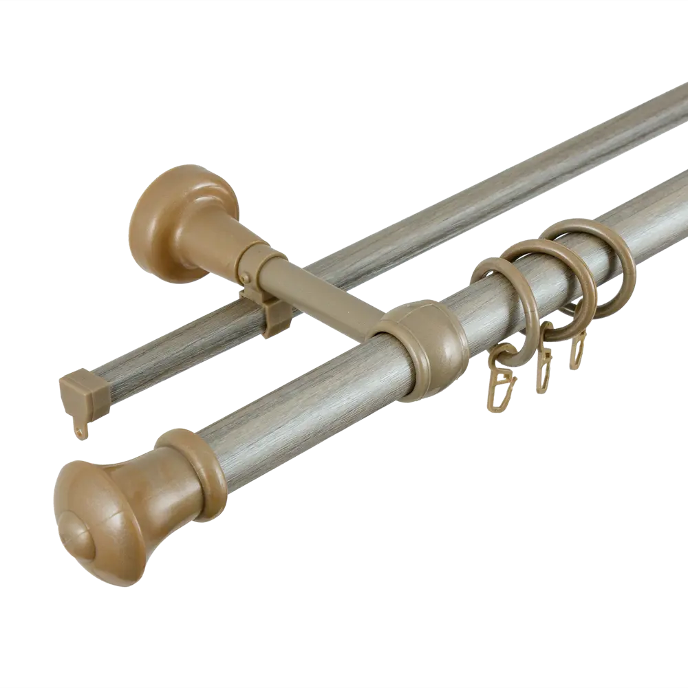 Карниз двухрядный Успех 240 см цвет морена РУССКИЕ КАРНИЗЫ STLM-2116085