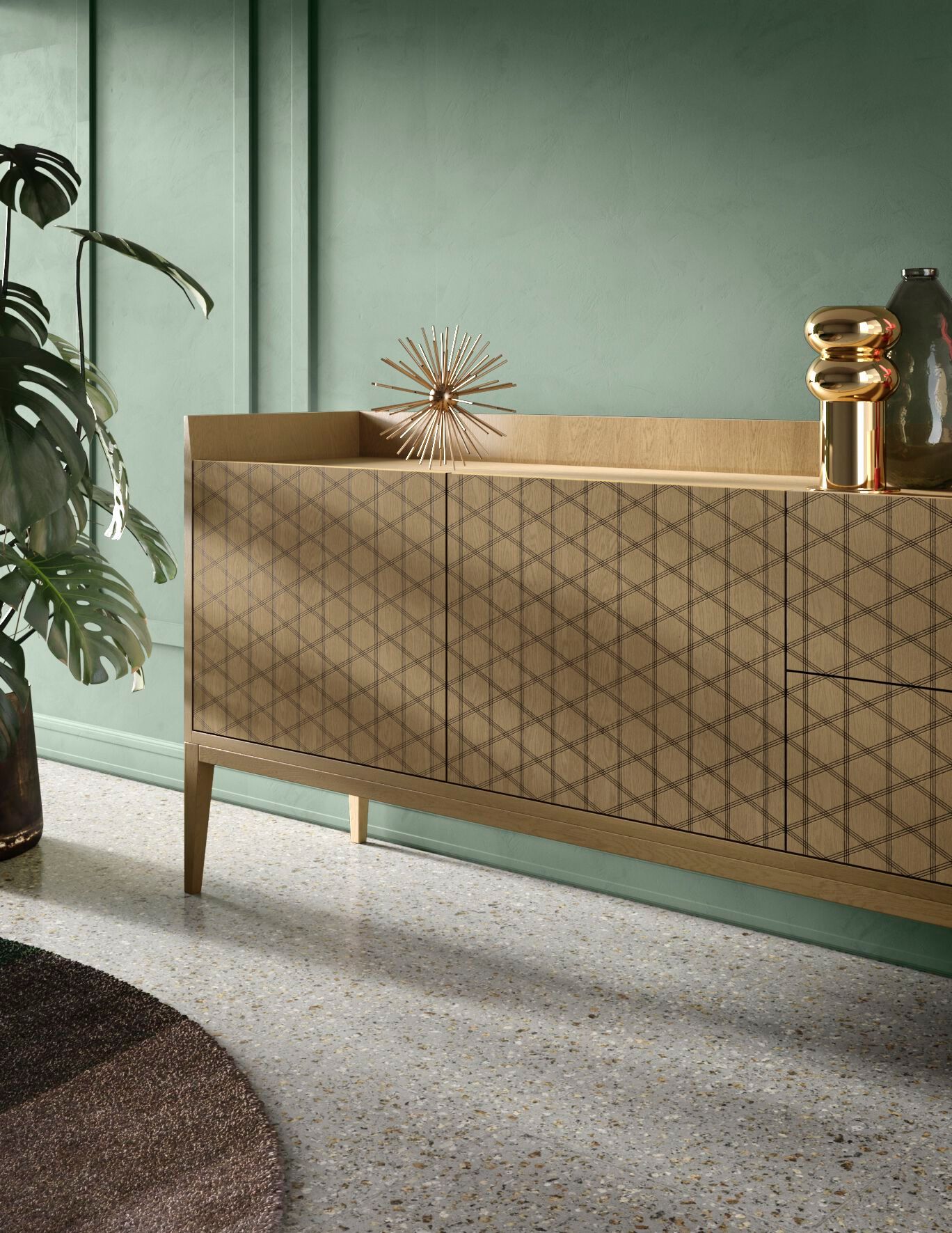 Шкаф из орехового дерева с ящиками Barba design текстуры ARCH-00149058 - Вид №3