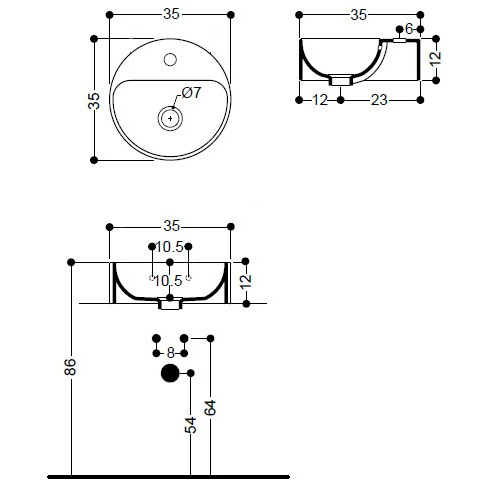 41682 Накладная раковина на столешницу  овальная Santreyd  - Вид №1