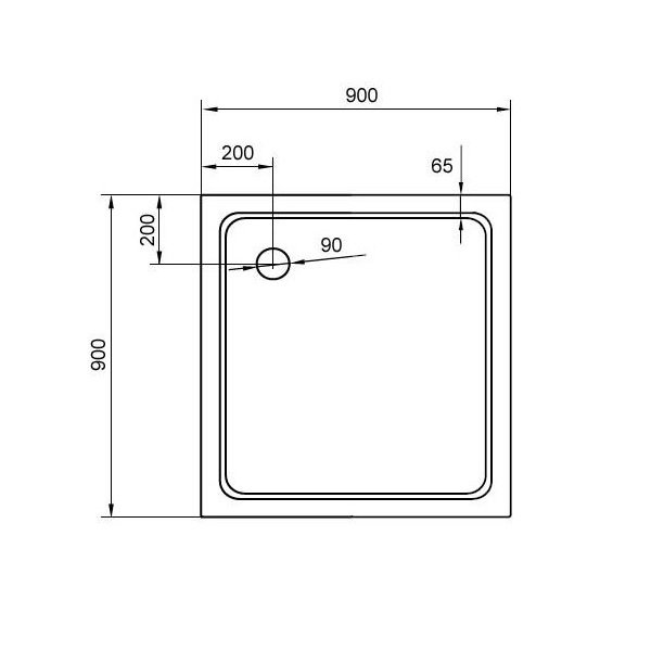 Поддон для душа CEZARES TRAY-M-A-90-35-W из стеклокомпозита (SMC)  - Вид №2