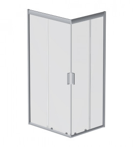 W90G-404-100280-MT душ.ограждение 100х80 прям.стекло прозрачное профиль мат.серебробез поддон AM.PM Gem
