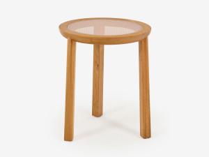 Высокий круглый стол из тикового дерева