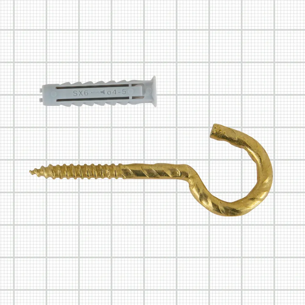 Дюбель для полнотелых материалов Fischer SX с крюком-полукольцом 6x30 мм нейлон цвет золотой 2 шт FISHER STLM-2171587 - Вид №4