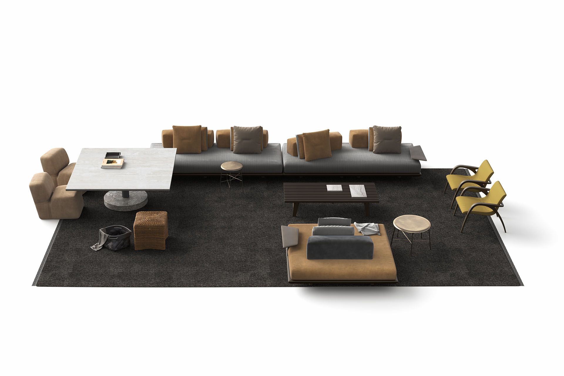 Мраморный круглый высокий садовый столик Exteta 10th ARCH-00057481 - Вид №6