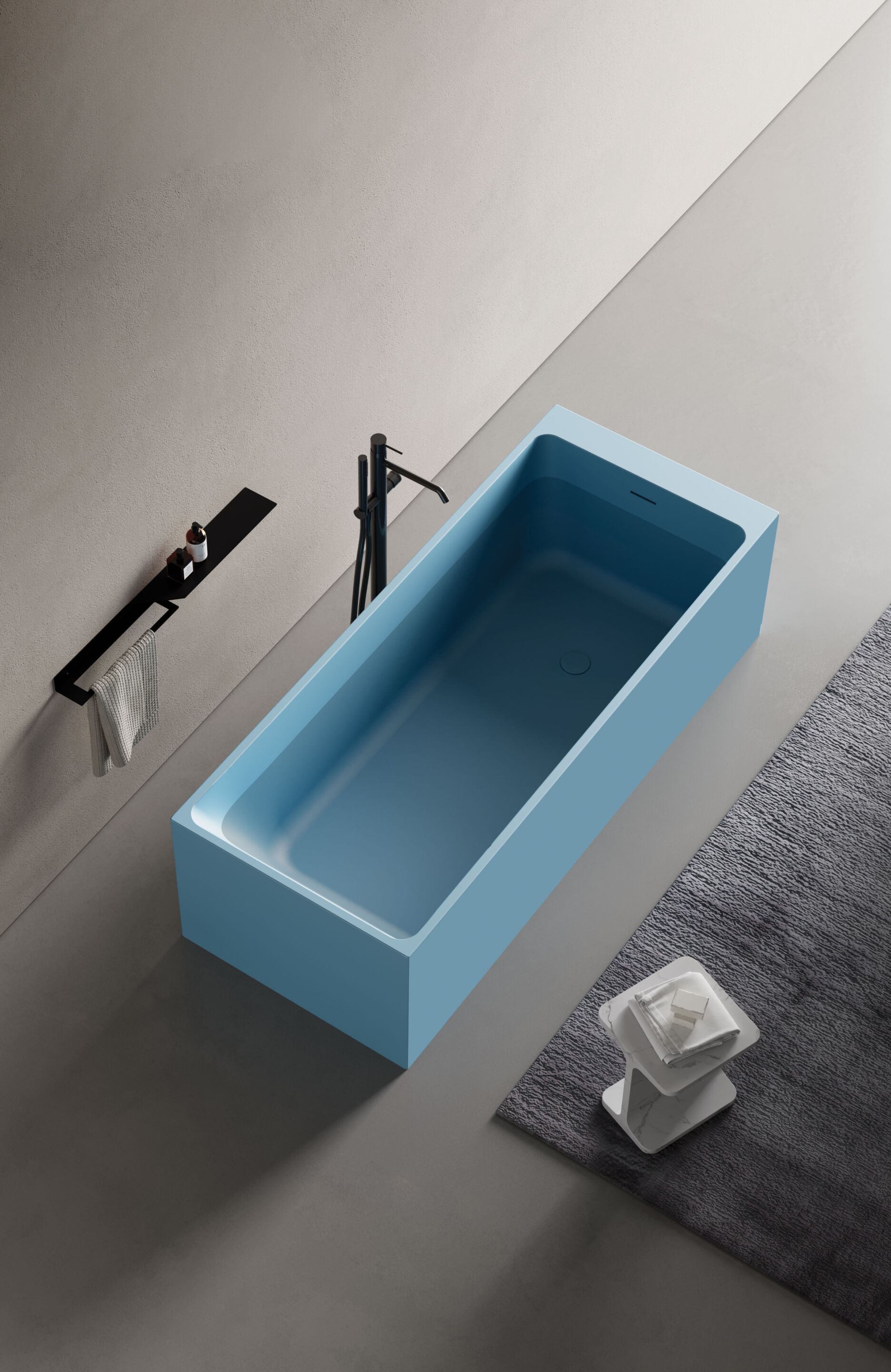 Прямоугольная ванна в центре комнаты из Cristalplant® DISENIA ARCH-00009102