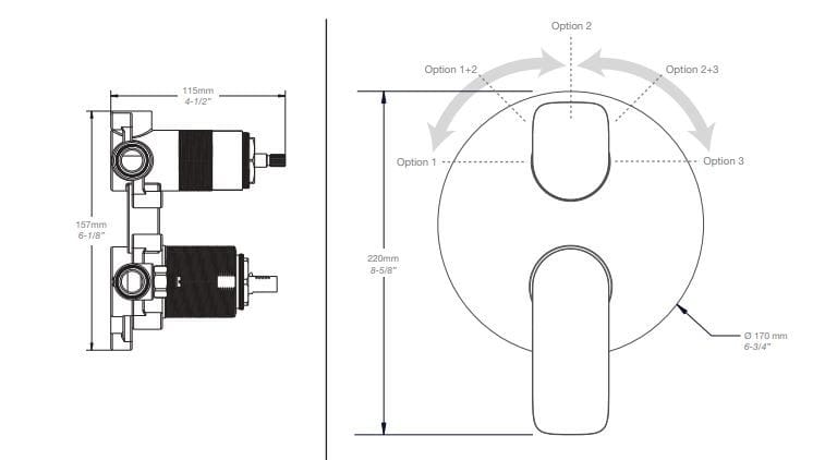 Набор термостатических встраиваемых ванн с ручным душем BARIL Sens B45 ARCH-00128400 - Вид №1
