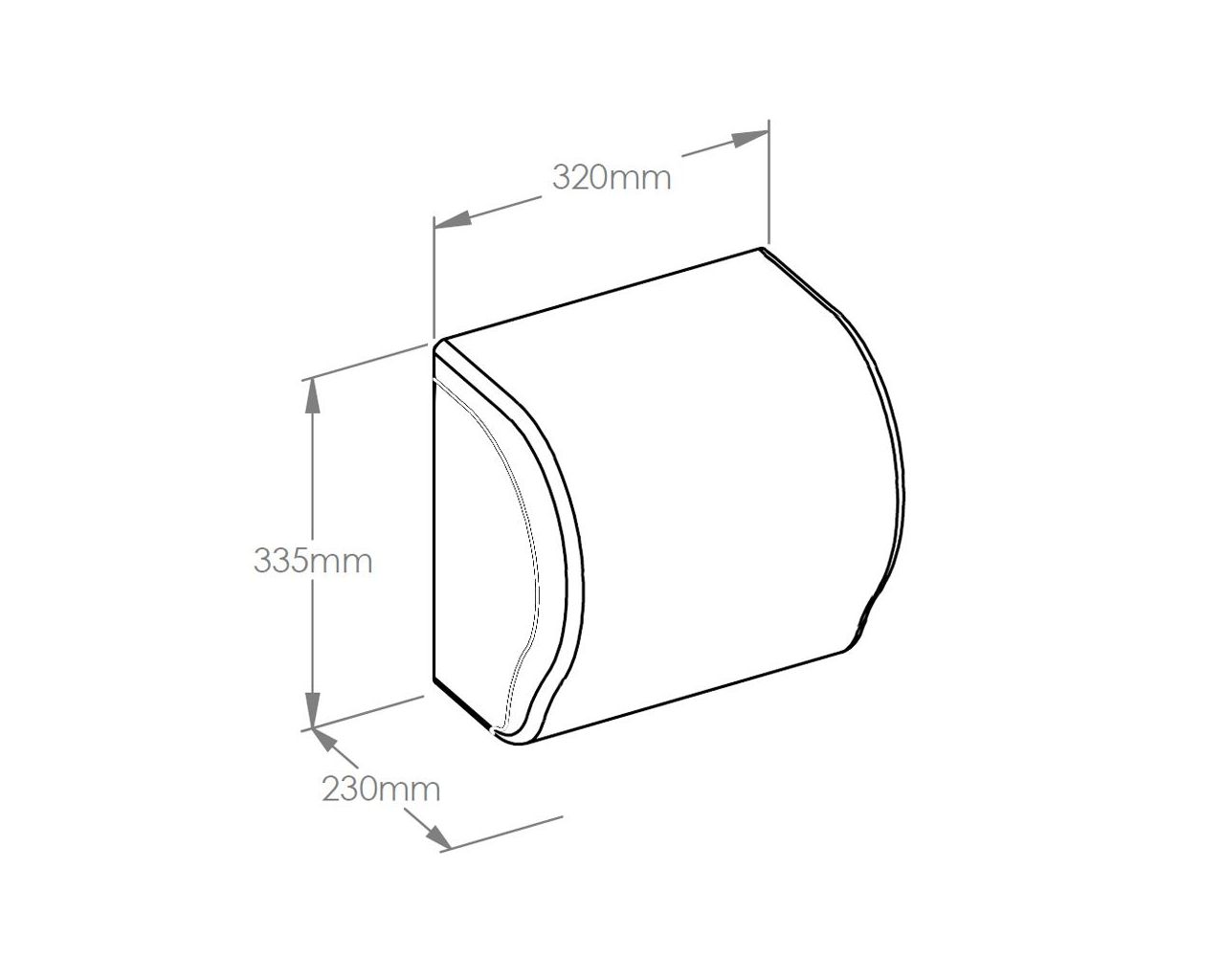 CUO301 Механический диспенсер для рулонных полотенец UNIQUE LUX CUT ORANGE LINE Merida  - Вид №1