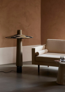 Льняная напольная лампа